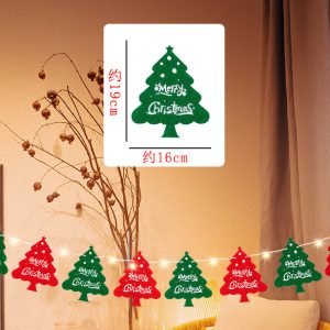 聖誕佈置旗附電池燈(USB)-暖光(英文聖誕樹)