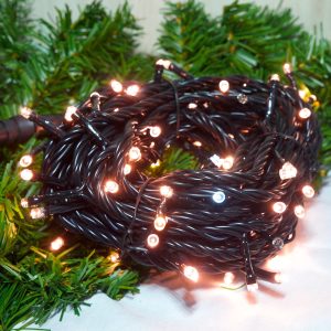 LED 100燈樹燈燈串-玫瑰金+白單閃-黑線-110V(常亮)
