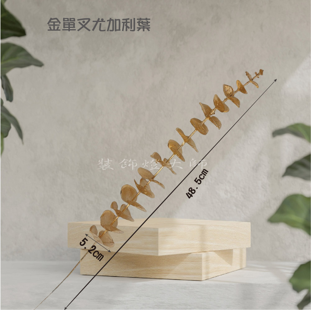 金色仿真-單叉尤加利葉